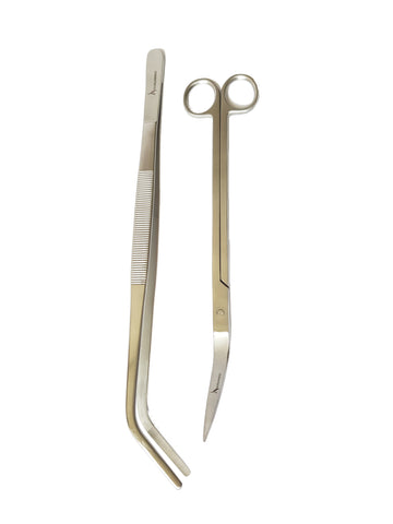 Aquvarro Curved Pinzette + Schere 25cm