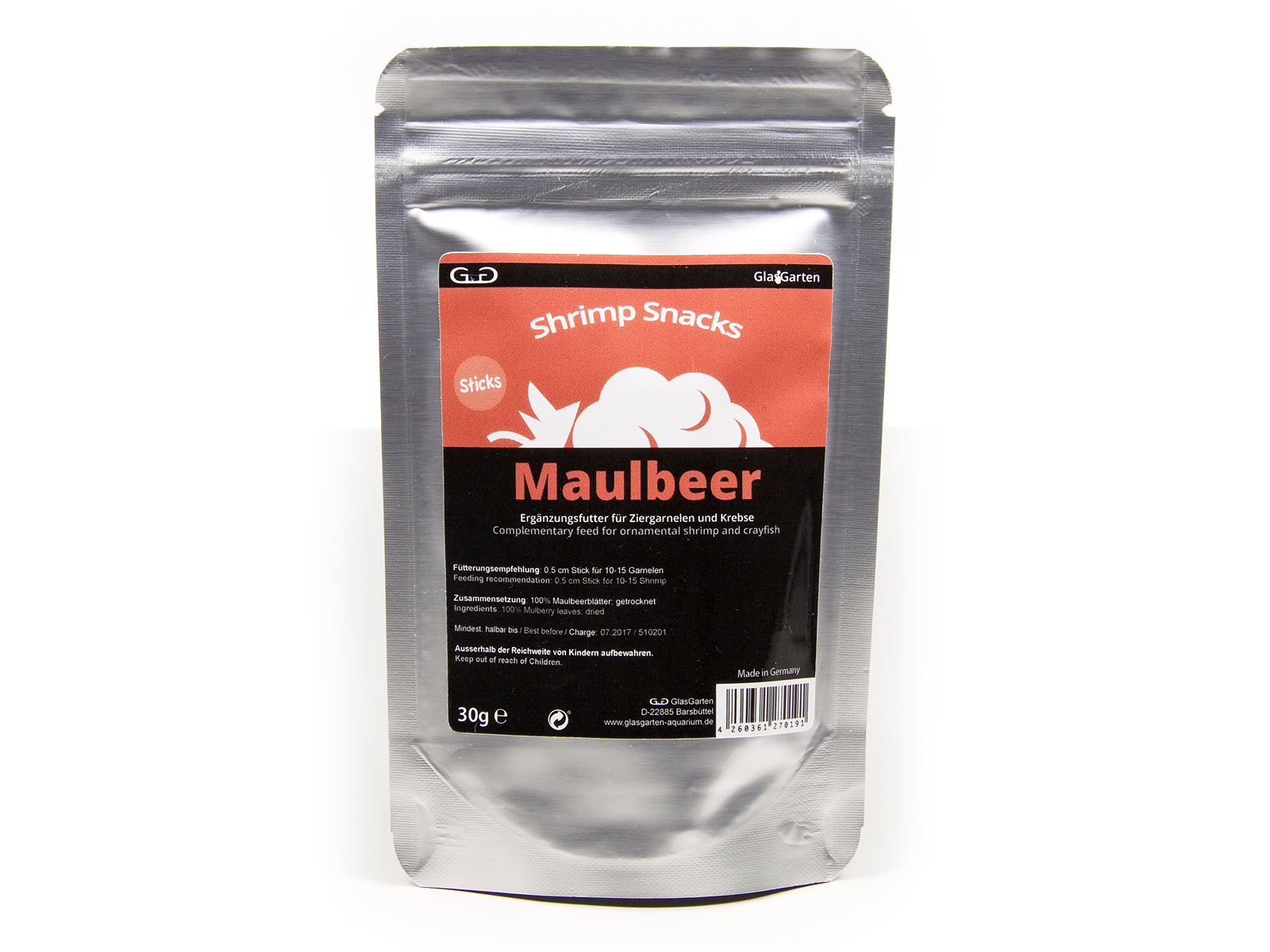 GlasGarten Shrimp Snacks Maulbeer 30g